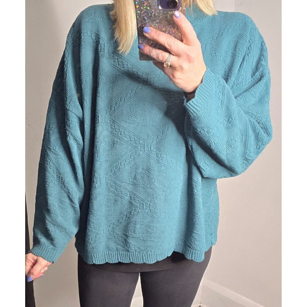 Vintage 90s Blue Oversized Cozy Pullover Sweater